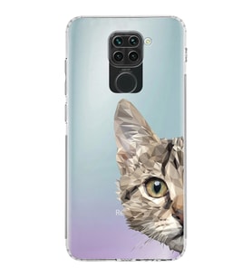 Xiaomi Redmi Note 9  Kamera Korumalı Kapak Catface Tasarımlı Şeffaf  Kılıf