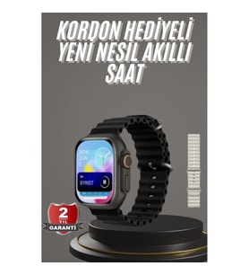 Mey İthalat® 2025 Model Akıllı Saat Çift Kordon Ios Ve Android Arama Cevaplama Sesli Asistan