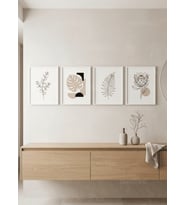 Sade Botanik Sanat 4’lü Ahşap Çerçeveli Tablo Seti