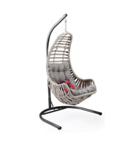 Capri Swing Datça Tekli Rattan Bahçe Balkon Salıncağı (Camel)