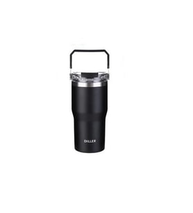 VAGONLİFE DILLER ÇELİK PİPETLİ / PİPETSİZ KULLANIM TUTMA SAPLI MATARA/TERMOS D9168 620ML BLACK