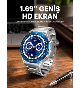 Akıllı Saat 1.62 İnç Ultimate Nabız Sensörlü Sesli Görüşme Yapabilen Yeni Nesil
