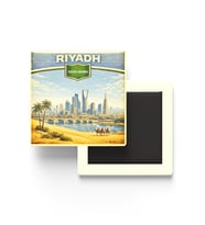 Retro Suudi Arabistan Riyad Şehri Temalı Vintage Buzdolap Magneti – 9x9 cm