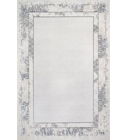 Eskitme Halı Beyaz Bordürlü Dijital Baskı Modern Salon Halısı Koridor Yatak Odası Pamuk Kod CREA-SAFIR-17350
