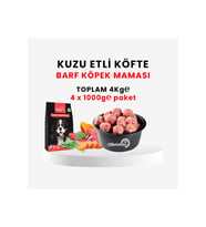 Çiğmamam BARF Kuzu Etli Köpek Maması – 4 Kg (1000 g x 4 Adet)
