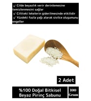 Doğal %100 Saf Özel Üretim Cilt Sorunlarında Etkili Proteinli Beyaz Pirinç Sabunu 2 Adet