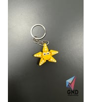 3D Baskı Hareketli Deniz Yıldızı Anahtarlık (Sarı)