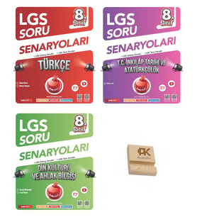 Nartest LGS 8. Sınıf Türkçe İnkılap ve Din  Kültürü Çıkmış Sorular 3lü Set + Telefon Standı