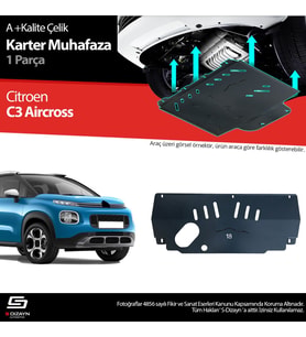 S-Dizayn Citroen C3 Air Cross Çelik Karter Muhafaza 2017 Üzeri A+ Kalite (Karışık)