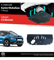 S-Dizayn Citroen C3 Air Cross Çelik Karter Muhafaza 2017 Üzeri A+ Kalite (Karışık)
