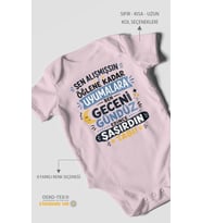 Sen alışmışsın öğlene yazılı Kısa Kollu Bebek Body %100 Pamuk
