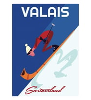 Valais Isviçre Afiş Tablo Ahşap Poster Dekoratif