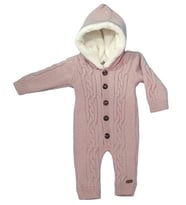WOFIM KIDS 2815 Bebek Natural Yün Triko Gül Kurusu Tulum 