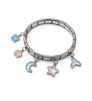 Luna Deniz Temalı İtalyan Charm Çelik Bileklik
