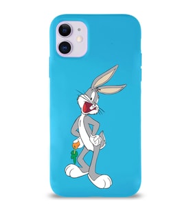 Apple iPhone 11 Uyumlu Lansman Kılıf Bugs Bunny Tasarımlı Altı Kapalı İçi Kadife Kaplı  Kapak (Şeffaf)