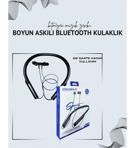 Polygold PG-100 Boyun Askılı Kablosuz Kulaklık – 200 Saat Bekleme Süresi, Stereo Ses, Mikrofonlu
