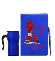 Sevgililer Gününe Özel Mavi Defter Kalem & Termos Mug Hediye Seti 13