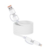 Zore Spiral Magnetik Örgülü Tasarım 4in1 A+C to C+L Kablo 1M (Beyaz)