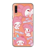 Samsung Galaxy A70 Uyumlu Melody Kuromi Desenli Şeffaf Telefon Kılıfı
