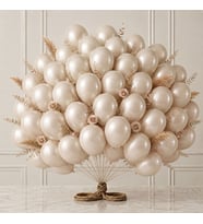 Fil Dişi Renk Lateks Metalik Balon (30 cm) - 50 Adet