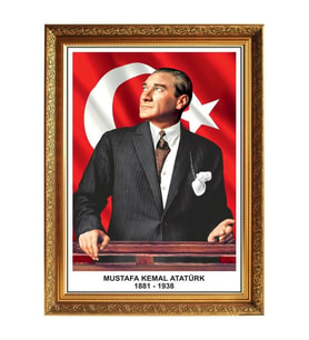 YALDIZLI ÇERÇEVELİ ATATÜRK PORTRESİ