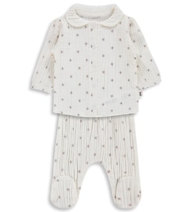 Civil Baby Yıldız Empirme 3-12 Ay Pijama Takımı - Kahverengi