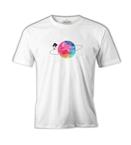 Yörünge Beyaz Erkek Tshirt