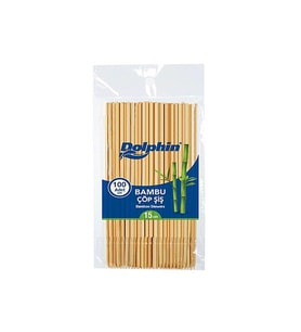Dolphin Bambu Ahşap Çöp Şiş - Boy : 15 Cm. / En : 3mm - 100 Adetlik 1 Paket