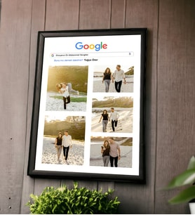 Kişiye Özel Google Soru Cevap Tasarımlı 21x30cm Fotoğraf Çerçevesi