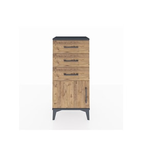 Arges Komodin 3 Çekmeceli Tek Kapaklı 44x30x96 Antrasit-Çam