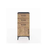 Arges Komodin 3 Çekmeceli Tek Kapaklı 44x30x96 Antrasit-Çam