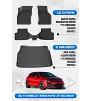 Volkswagen Golf 8/8.5 (Manuel) Uyumlu 4.5D Premium Havuzlu Oto Paspas ve Liner ÜST Bagaj Havuzu