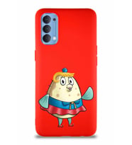 Oppo Reno 4 Soft Premier Kapak Bayan Puff Tasarımlı Silikon Kılıf - Kırmızı (Şeffaf)