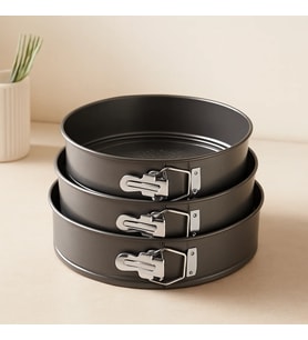 Northcity 3'lü Yuvarlak Metal Kelepçeli Kek Kalıp Seti 24-26-28 cm