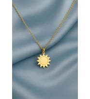Kişiye Özel 925 Ayar Gümüş Şık Minimal Güneş Kolye (Gold)