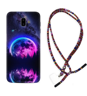 Samsung J6 Plus J7 Prime J7 Pro M20 Kılıf Boyun Asklı Rasta Silikon Star Planet 1652