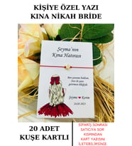 20 Adet Gold Yıldızlı Kırmızı Bileklik - Kına Hatırası - Kına Hediyesi - Bride 