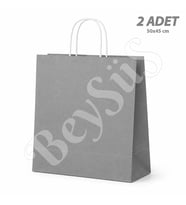 50x45 cm Hediyelik Kağıt Çanta Gümüş 2 Adet