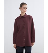 LCW Modest Bordo Fitilli Kadın Gömlek Tunik