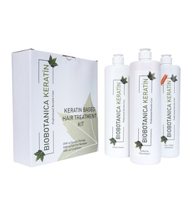Biobotanica Brezilya Fönü Keratini 3'lü Set - Tuzsuz Şampuan/keratin/saç Kremi 3 X 1000 ml
