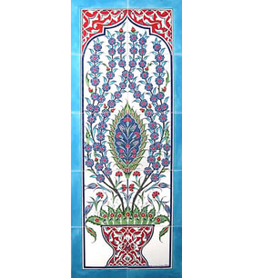 Armada Çini 40x100 Cm ED 702 Göbekli El dekoru Çini Pano