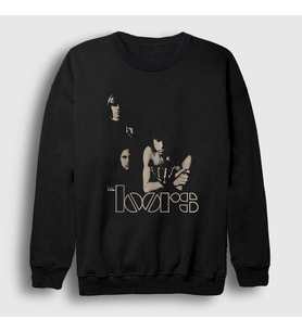 Presmono Unisex Siyah Band The Doors Sweatshirt 115961tt