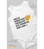 Amaa senden daha yazılı Sıfır Kollu Bebek Zıbını %100 Pamuk