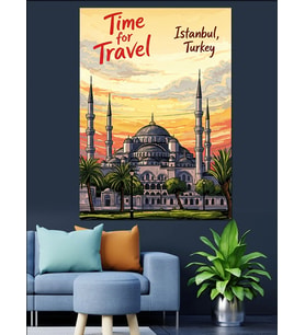 Sultanahmet Camii İstanbul Şehir Dekoratif Kanvas - Mdf Ahşap Tablo