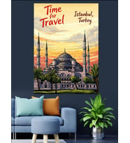 Sultanahmet Camii İstanbul Şehir Dekoratif Kanvas - Mdf Ahşap Tablo