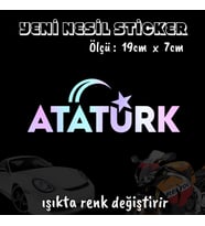 atatürk ayyıldız ön arka cam uyumlu 2 adet oto sticker - ışıkta renk değiştiren hologram sticker yapıştırma