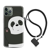 Apple iPhone 11 12 13 14 Pro Max Kılıf Boyun Askılı Silikon Hello Panda 1709