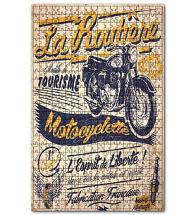 Cakapuzzle Motorsiklet İle Özgürlük Afişi Görseli Puzzle Yapboz MDF (Ahşap) (120 Parça)