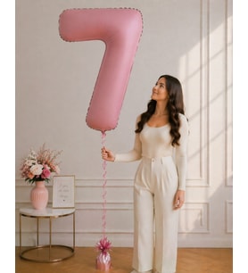 7 Rakamlı Pembe 76 cm Helyum Balon