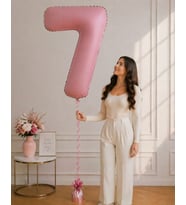 7 Rakamlı Pembe 76 cm Helyum Balon